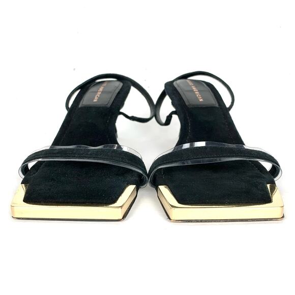 Good American Womens Standout Slingback Square Toe Heeled Sandals Black Size 8 - Picture 2 of 12